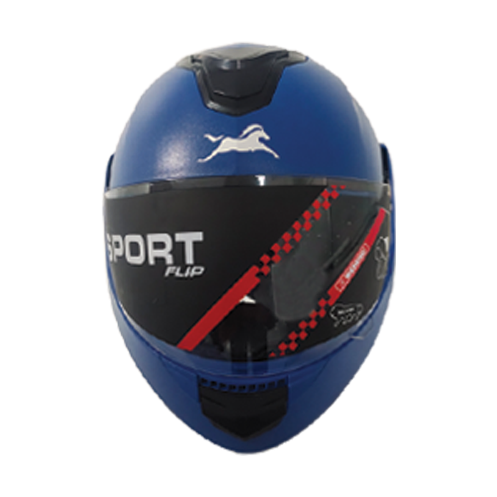 Full-Face Flip Helmet Blue  Sleek and Stylish Protection